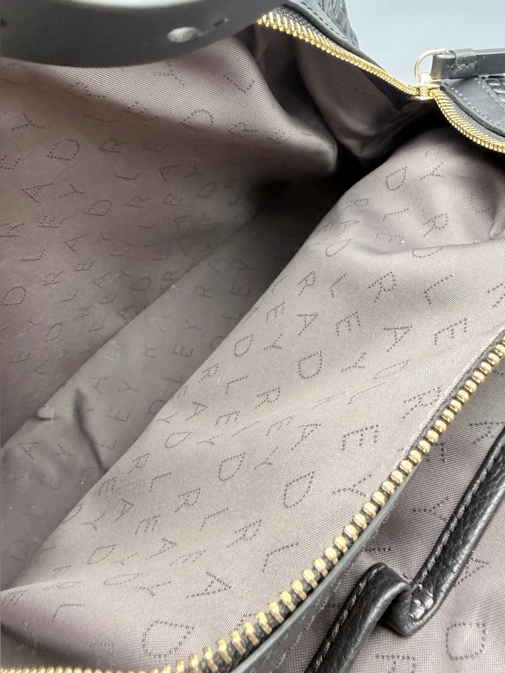 Radley London Leather Baylis Road Zip Around Satche, Black EUC